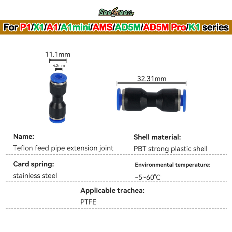 Ptfe Tape Thread - 1/2/3pcs Stampante 3D PTFE Raccordo Pneumatico