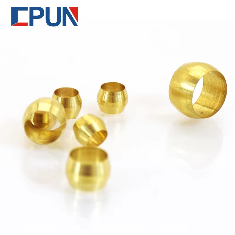Compression Fitting Brass - 10pc Ottone Doppio ghiera conica 4