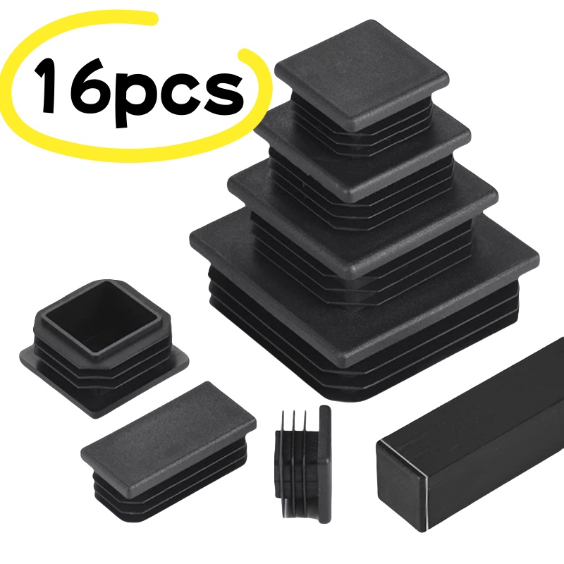 Plastic Pipe Clip - 16PCS Tappo terminale in plastica nera
