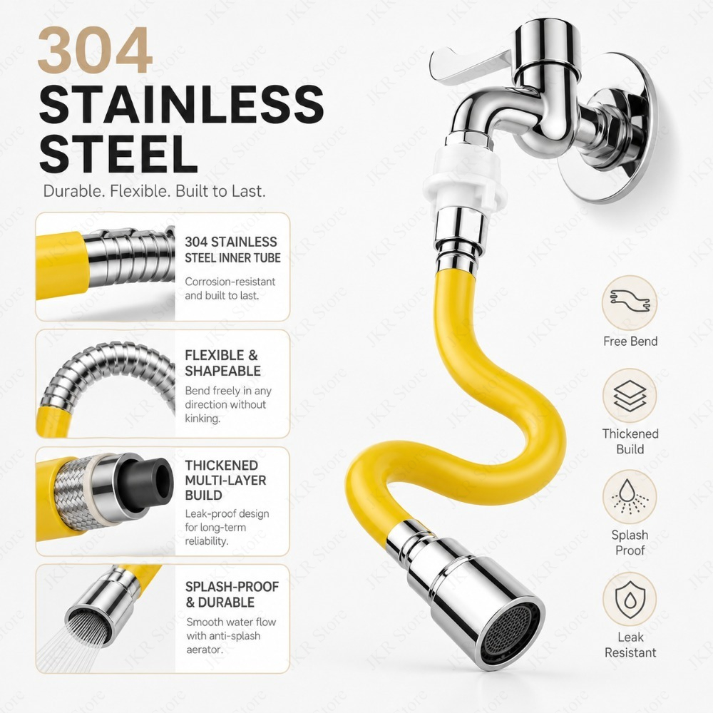Flexible Hose Braided - Prolunga per Rubinetto Regolabile in Acciaio