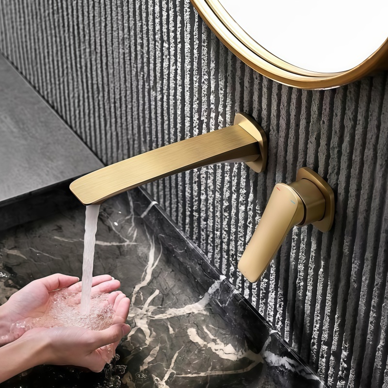 Basin Mixer Cartridge - Rubinetto da Bagno Dorato a Incasso