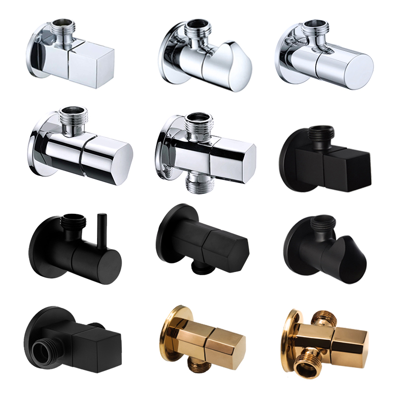 Toilet Fill Valve - Valvola Angolare in Ottone Cromato Nero